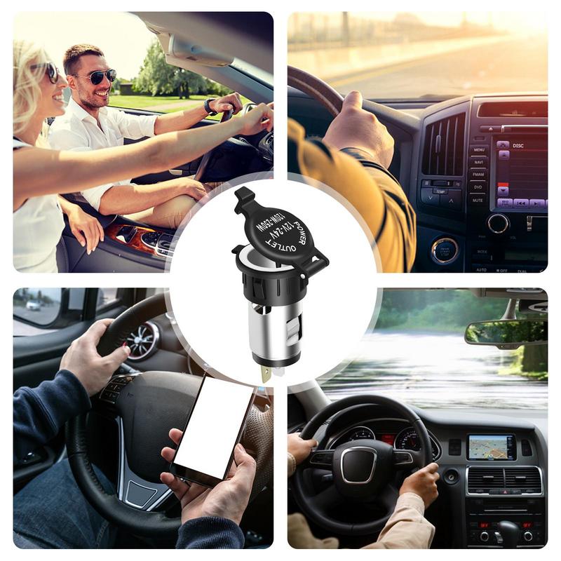 Car Lighter Socket 120W Waterproof Ceramic Core Lighter Base Stable Car Lighter Socket Plug Outlet Convenient Lighter