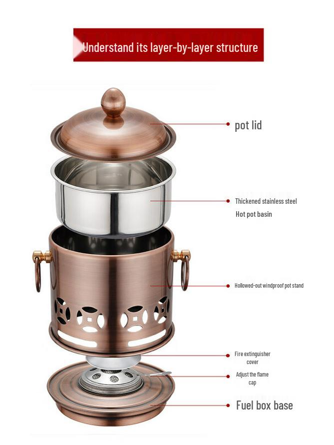 304 Stainless Steel Personal Alcohol Hot Pot