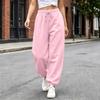 Pantalones Casuales para Mujer con Dobladillo, Ajuste Holgado, Pantalones de Chándal de Color