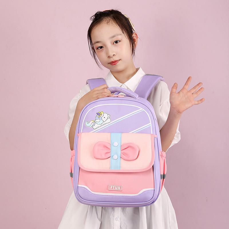 Adorable Cartoon Nylon Backpack For Kids Large Capacity School Bag For Boys And Girls