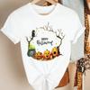 Fashion Womens Pumpkin Spice Coffee Thanksgiving Halloween Casual Crew Neck Short Sleeve Tshirt Women  T Shirt