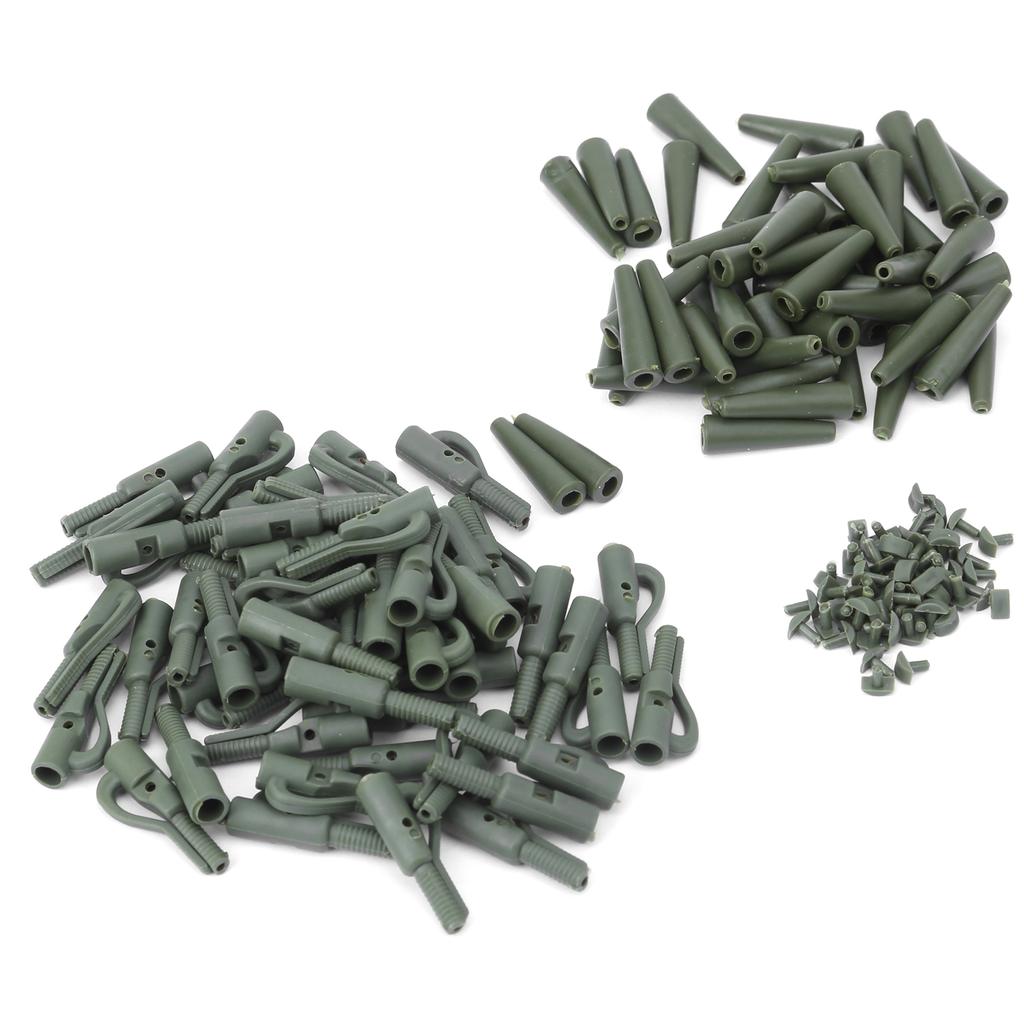 50er Set Europäisches Angelzubehör Karpfen Sicherheitsclips Schwanzkonus Grasgrün