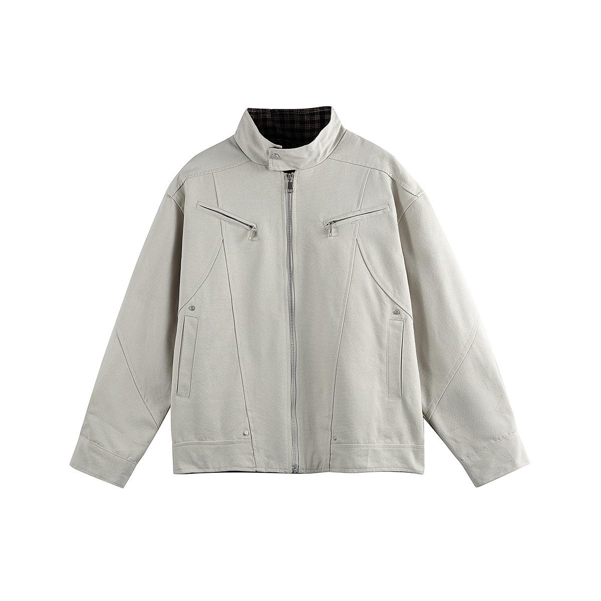 

Осінь 2025 Ретро Робочий Жакет зі Стійкою - Японський Модний Дизайн для Чоловіків та Пар M сірий колір