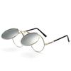Vintage Steampunk Round Sunglasses Men Women Luxury Alloy Punk Glasses Men Fashion Metal Retro Clamshell Sun Glasses UV400