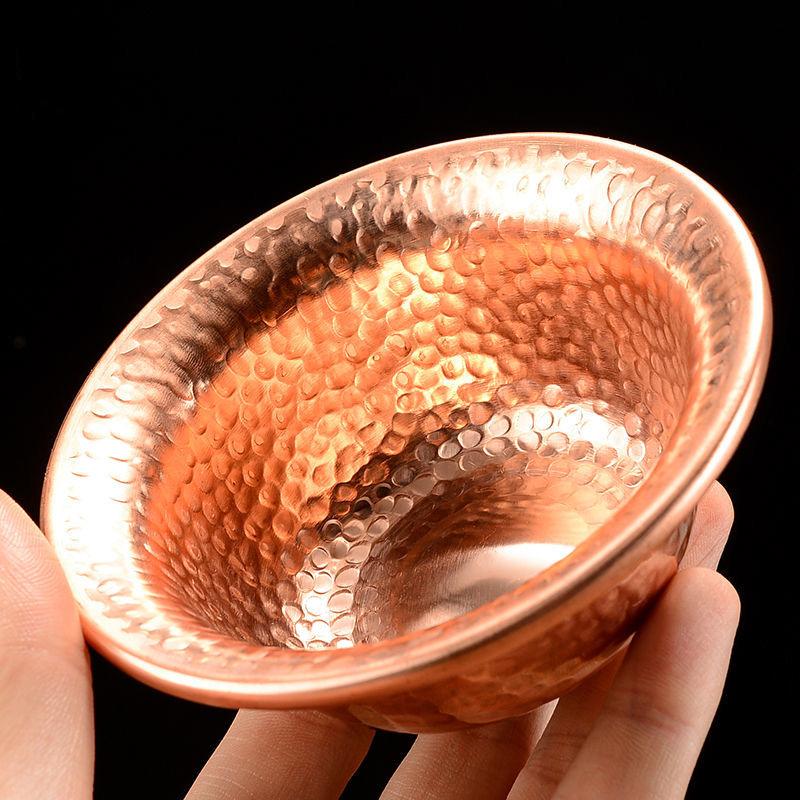 7Pcs Pure Red Copper Drinking Bowl, Tibetan Tribute Holy Water Cup, Buddhist Bowl, Home's Gift Decorative Hammer, Auspicious