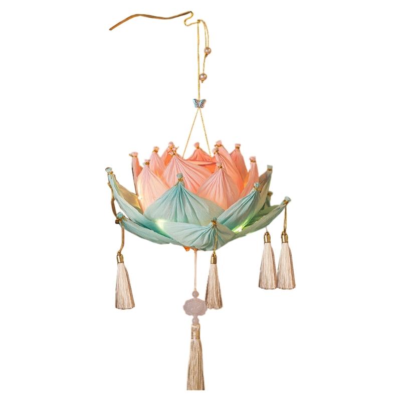 Flower Lamp Decoration Handheld Flower Light Accessory for Hanfu Dresses Up and Celebration