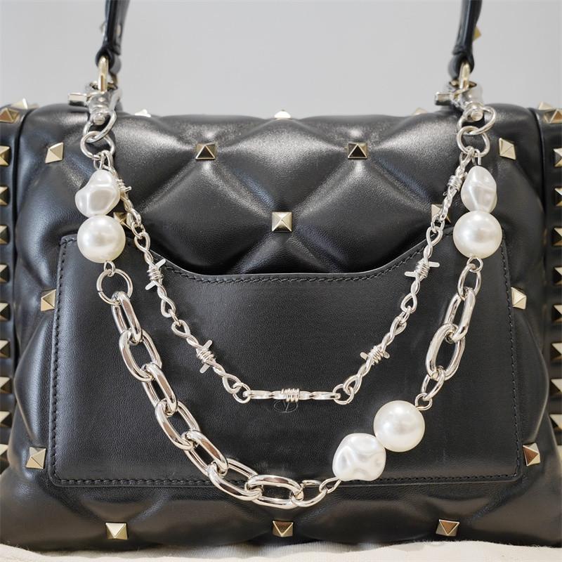 Vintage Fashion Pearl Chain Bag Chain Makeover Chain Decorative Bag Strap Punk Chain Accessories Pant Chain