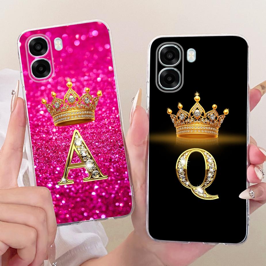 For Oppo A6 Case Oppo A6x 4G CPH2819 Luxury Crown Letters Cover Soft Slim Phone Case For Oppo A6x A6 OppoA6 x 5G Back Cover Bags