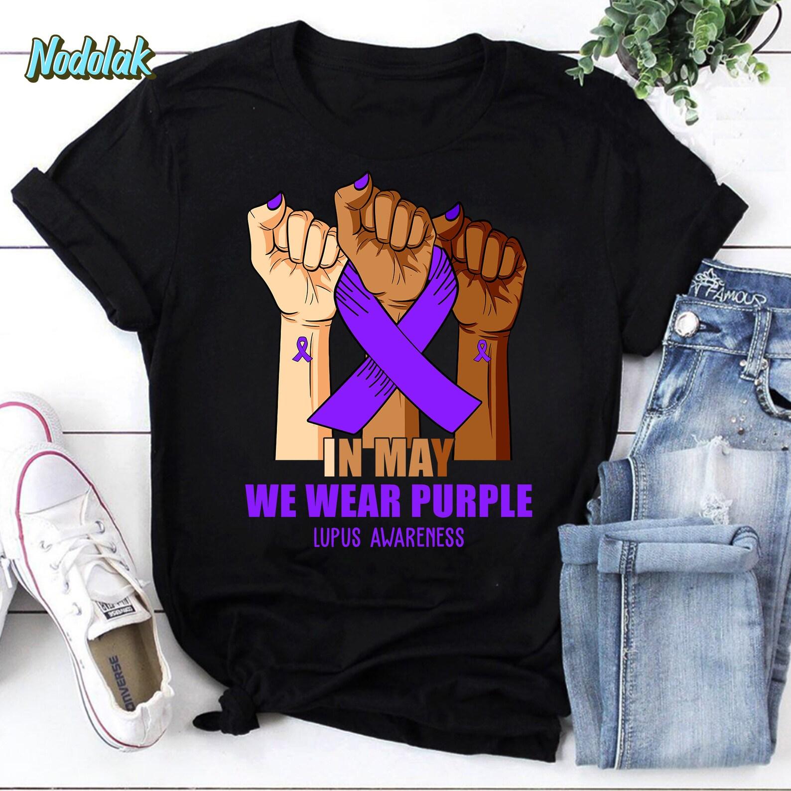 In May We Wear Purple Lupus Awareness Vintage T-Shirt, Lupus Awareness Shirt, We Wear Purple In Lupus Awareness Shirt XL