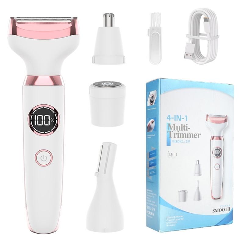 

Ladies Hair Removal Device Featuring R Curved Blades Technology Ensuring Safe Use On Sensitive Areas 4 Function For Efficient Shaving Close Net LED белый