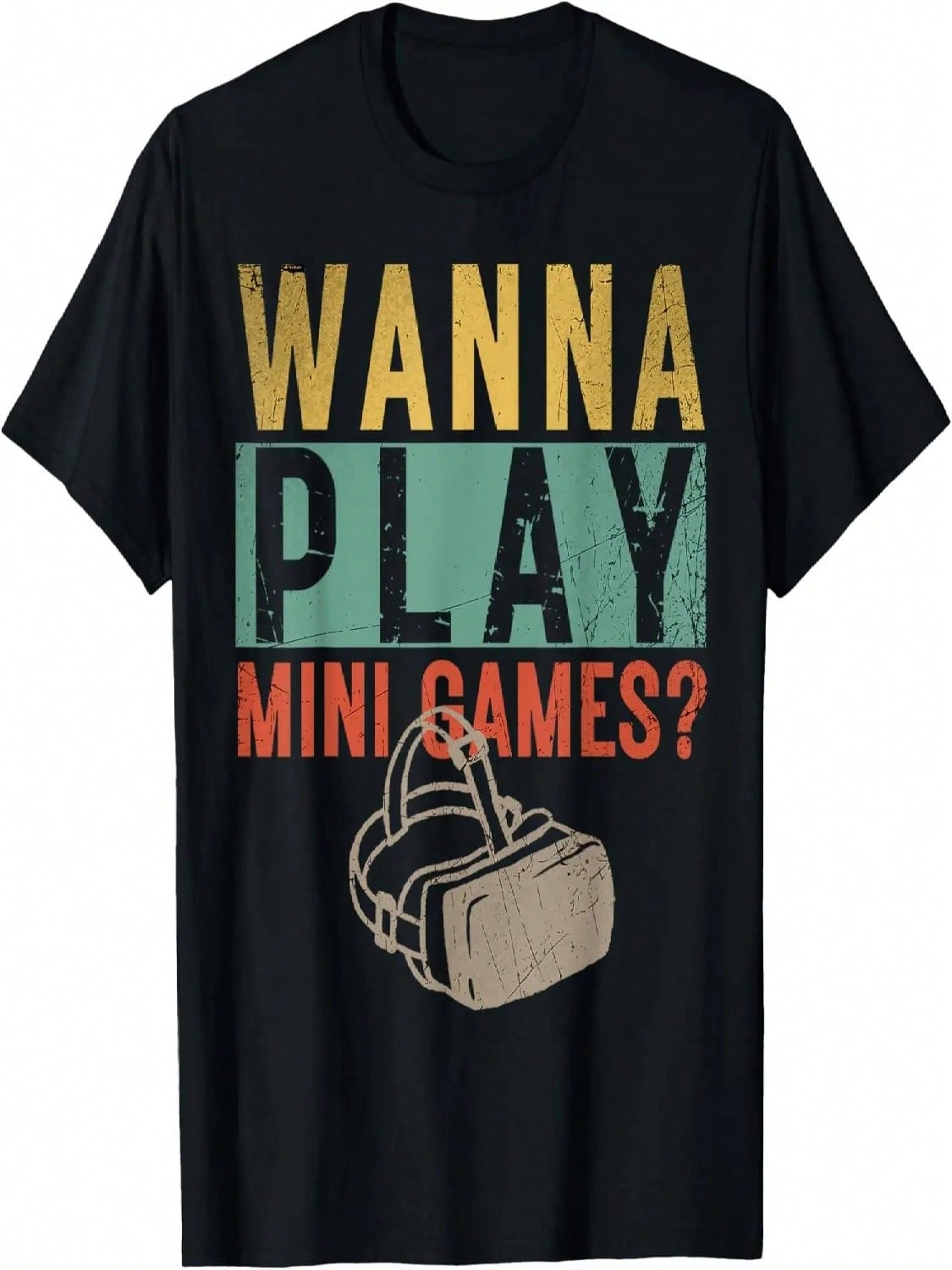 Wanna Play Mini Games Funny VR Gamer Tag Retro Gaming T-Shirt S разноцветный