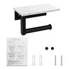 Marble Paper Storage Rack Metal Modern Style Paper Towel Dispenser Multifunctional with Phone Holder for Home Kitchen Bathroom