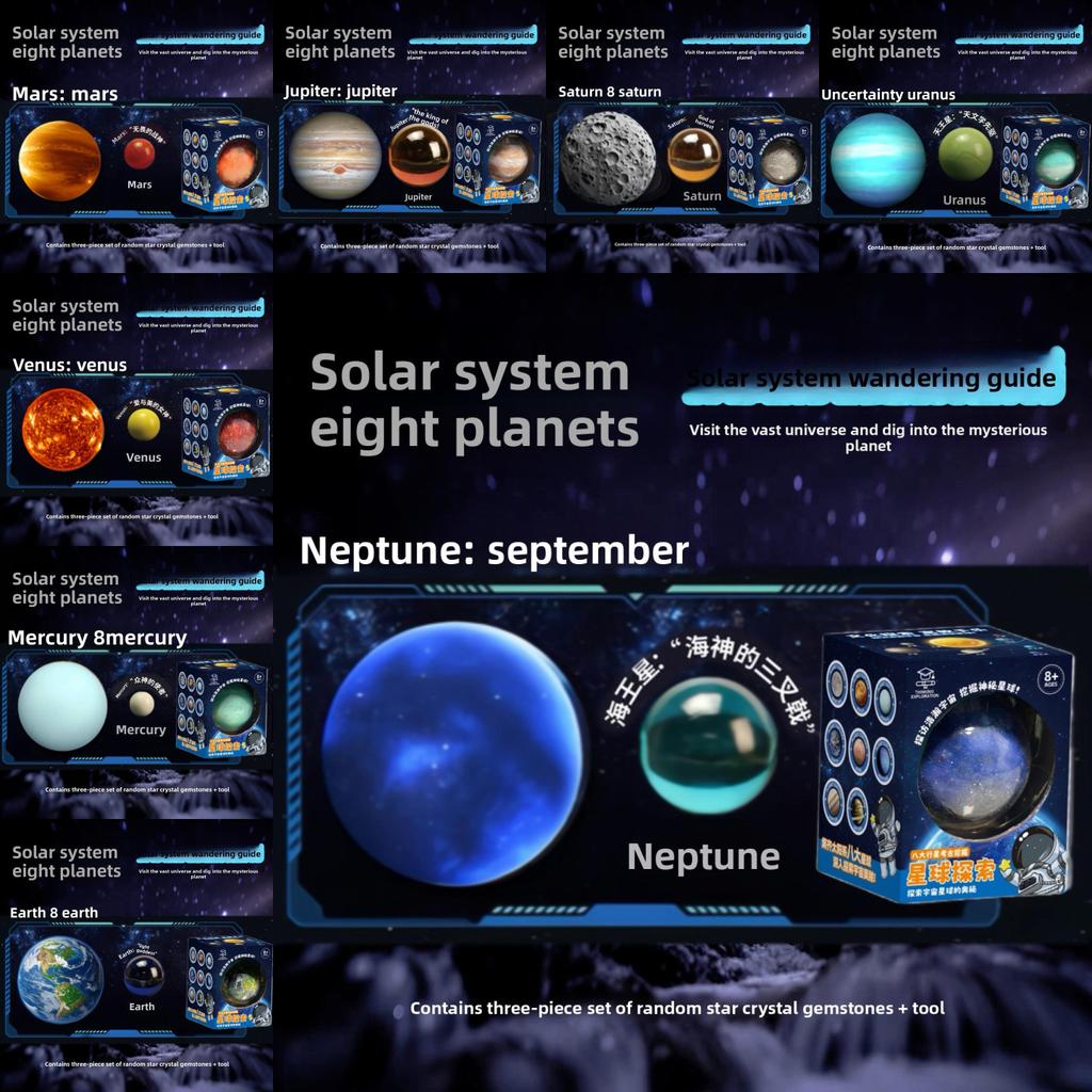 Solar System Planet Archaeology Toy With Gemstone Digging For Kids Educational Gift