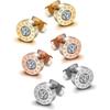 Classic Trend Geometric Circle Crystal Roman Numeral Stud Earrings for Women Temperament Gold Color Stainless Steel Jewelry Gift