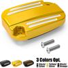 NICECNC Gold Front Brake Master Cylinder Cover Cap with Fluororubber Gasket Brake Pump Cover Compatible with Harley Revival FLH 2021, Replacement for