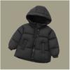 Children's Winter Down-Filled Jacket: Thickened Hooded Warm Coat for Babies