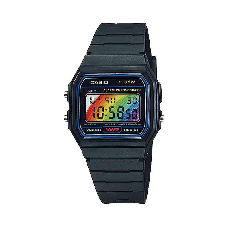 CASIO Customized watch modified series colorful life electronic movement resin strap men and women same style color dial HuaCaiHong
