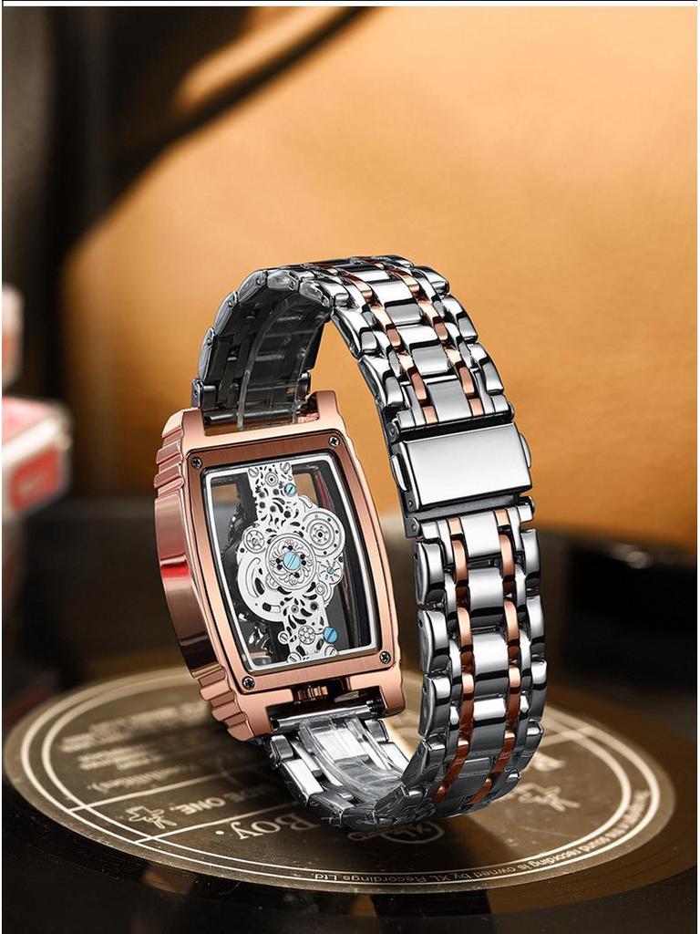 Men's Fashion Tourbillon Genuine Leather Motorcycle Watch - Waterproof & Luminous