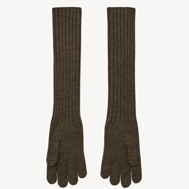 RIDIFI Fingerless Long Wool Gloves (brown)