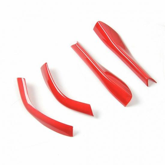 Rear View Side Door Mirror Frame Strip 4* For Ford Mustang 2015- Bright Red