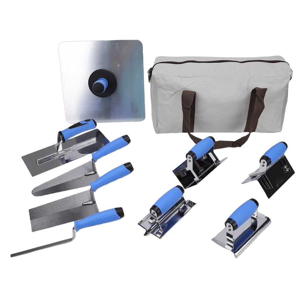 10pcs Concrete Trowel Set Masonry Hand Tool Set Includes Flat Finishing Concrete Edger and Groover