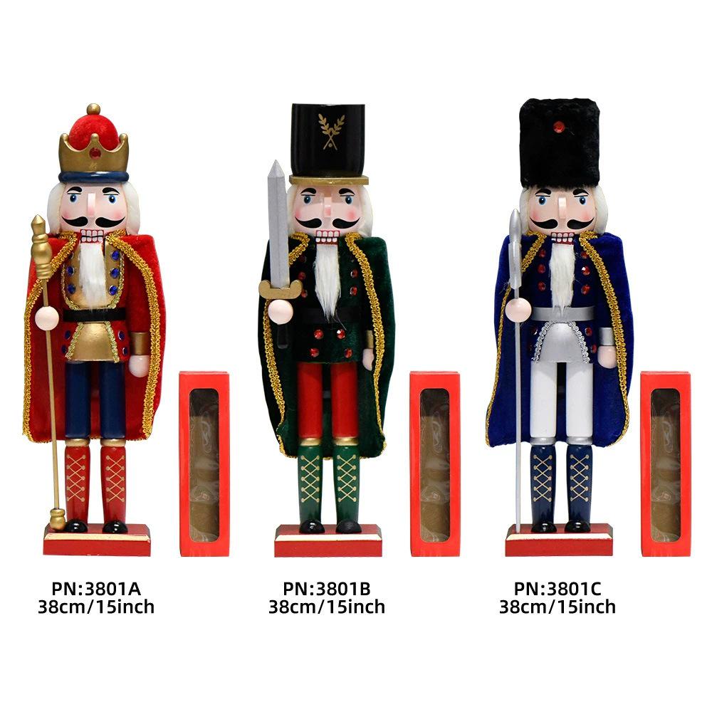 38CM Europäische Holz-Nussknacker-Marionette für Wohnzimmerdekoration