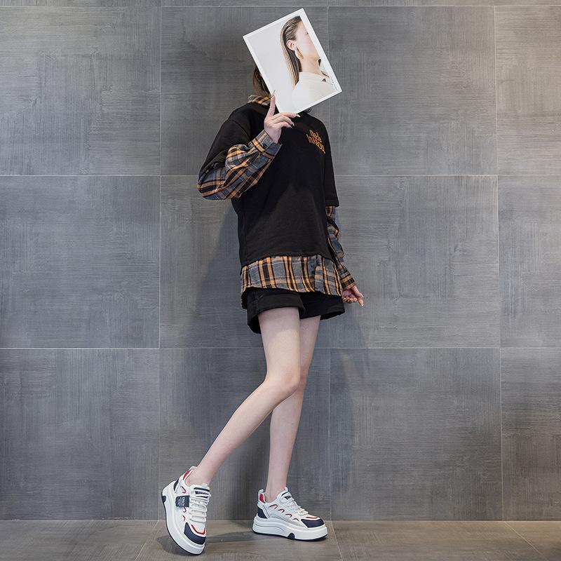 6 Leather muffin shoes spring new high tide brand Korean version versatile sports explosion