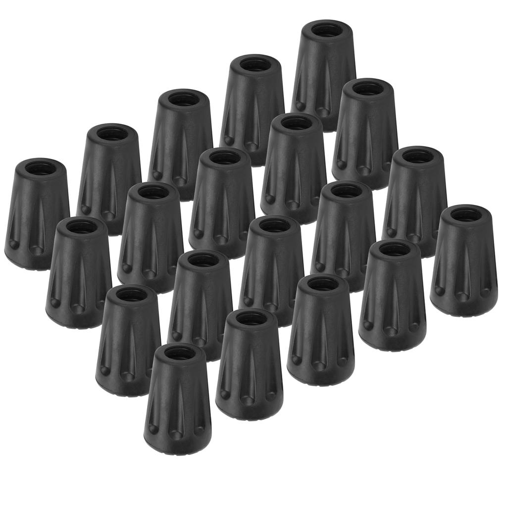 20pcs/Pack Heavy Duty Rubber Walking Stick Tips Ferrule Protectors Cane End Tips