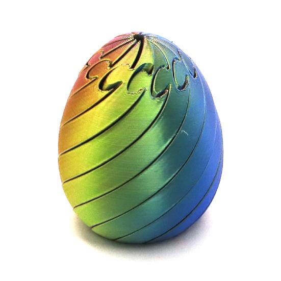 3D Printed Twisting Stress Relief Egg Toy Egg Toy Spiral Articulated Rotating Egg