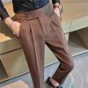 Herbst Winter Hohe Taille Dicke Anzughose Männer Business Casual Formelle Kleidung Herren Gerade Hose