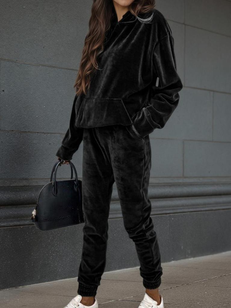 Autumn Winter New Velvet Casual Set Long Sleeve Women's Clothing
