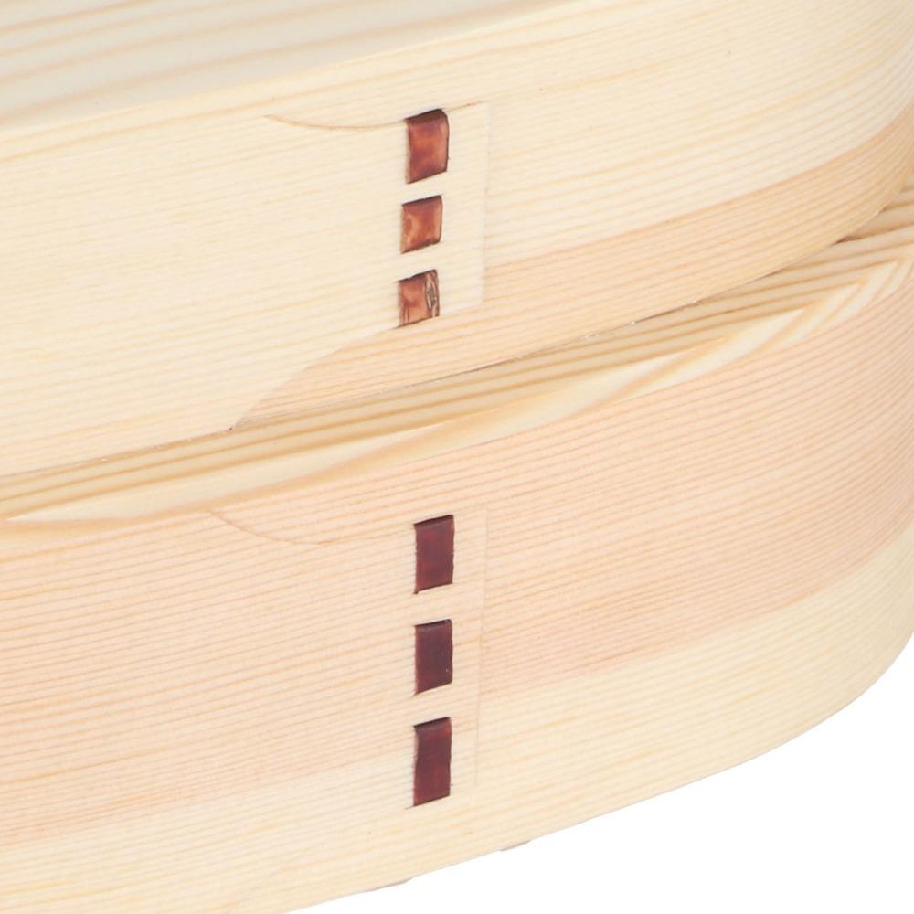 Wooden Material Japanese Bento Box With Divider Double Layer Lunch Box  For Travel абрикосовый