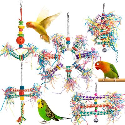 Jouets à déchiqueter pour oiseaux 5 pièces Jouets à mâcher pour oiseaux Fournitures à déchiqueter pour perroquet Outil d'entraînement pour inséparables Perruche Conure