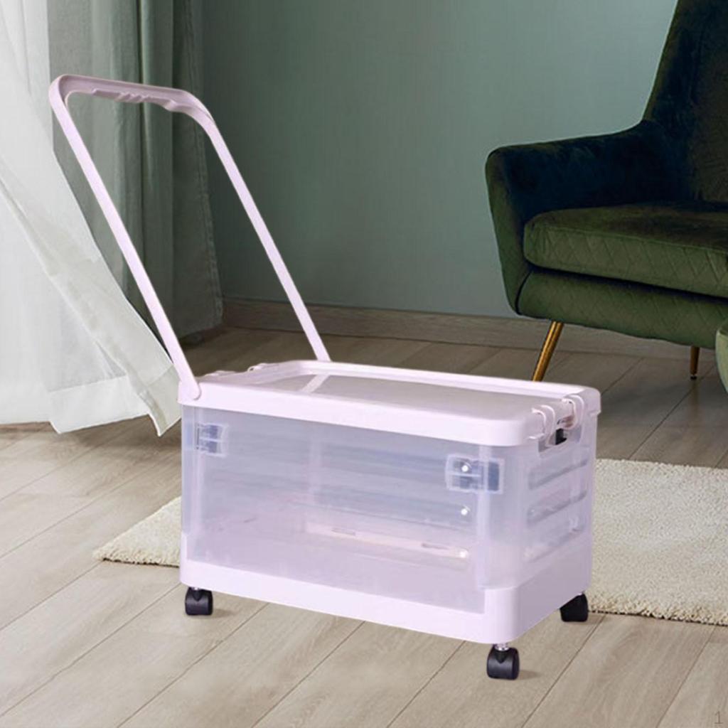 Lagerbehälter mit Rädern und Griff Rollkiste Faltbarer Deckel Utility Cart Box für