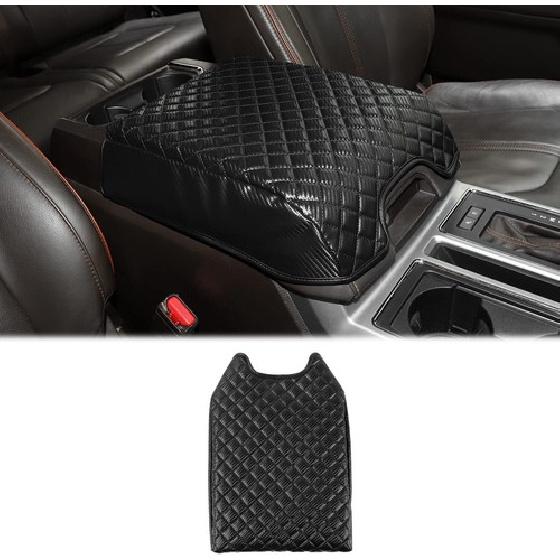 Center Console Armrest Pad Cover Protector For Ford F150 2015- Carbon Fiber