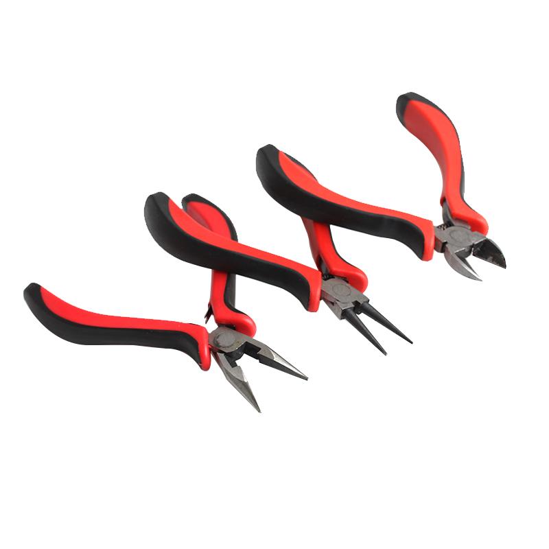 DIY Jewelry Making Tool Set: Chain Cutters, Needle Bending Pliers, Round Nose, Pointed Nose, Angled Nose, Cutting, and Hand Pliers.