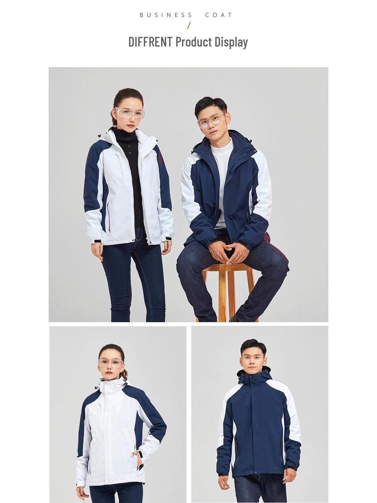 Wasserdichte Outdoor-Windjacke: Unisex Drei-in-Eins Dickes Warmes Jacken-Set