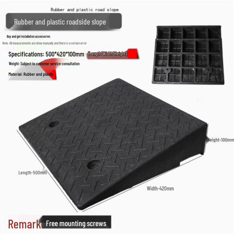 Rubber Curb & Threshold Ramp Mat for Home and Car 
