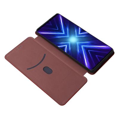 HTC U24 Pro 5G Kılıf Stand Kart Tutucu Deri Telefon Kapağı Karbon Fiber Doku