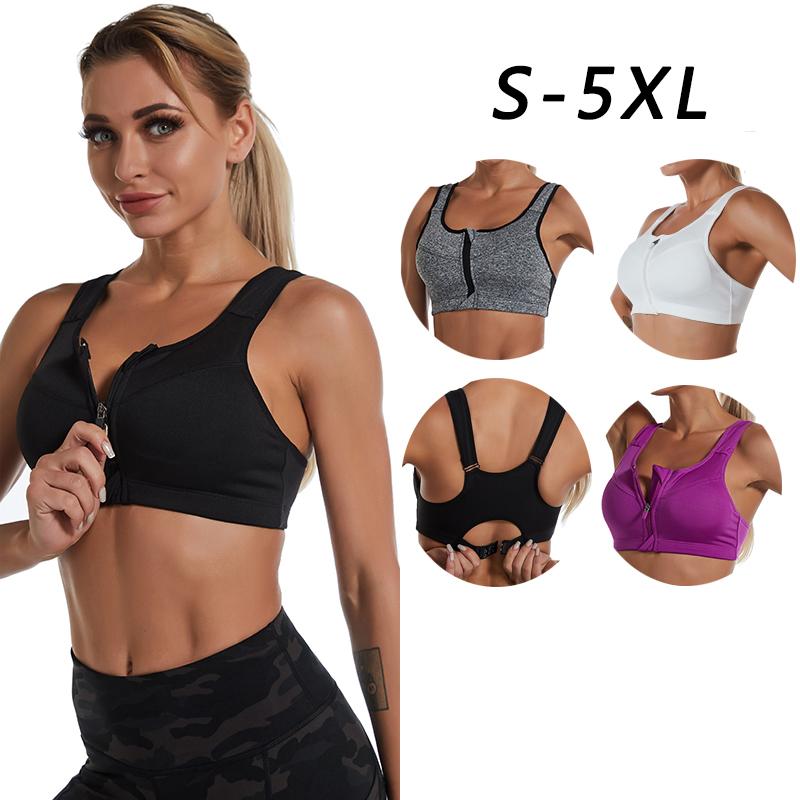 Damen-Sport-BH mit Reißverschluss, stoßfest, Tank-Top, Yoga-Unterwäsche für sportliche Frauen, Übergröße, Bodybuilding, Laufen, Sport-BHs, Dessous