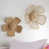Nordyckie plecione rattanowe ozdoby kwiatowe na ścianę Rękodzieło z rattanu Sztuka rattanowa Styl boho Pasterski wystrój domu Rekwizyty do zdjęć Prezent