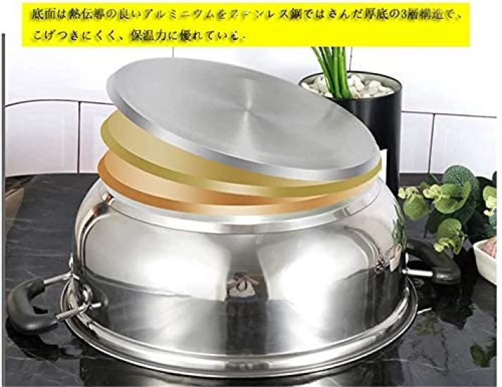 Stainless Steel Steamer, Two-Tier, Three-Tier, [3-Layer Bottom], Induction Cooktop Compatible, Deep, Multi-functional, with Handles, for Home Use