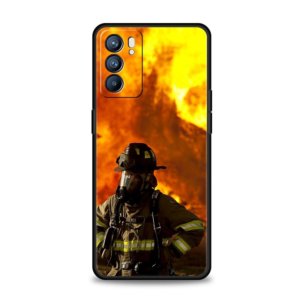 Firefighter Heroes Fireman Phone Case For Oppo A54 Reno7 SE Reno6 Pro Plus 5G Find X5 A53 A52 A9 2020 A95 A16 A76 A74 A15 Cover