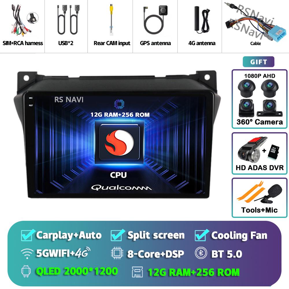 Android 14 Carplay Auto For Suzuki Alto 2009 - 2016 Car Radio Player Multimedia stereo AI Voice 360 Camera Navigation Video 2Din