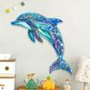 Colorful Metal Dolphin Wall Art - Vibrant Jumping Dolphin Sculpture, Durable Iron Decor for Living Rooms, Bedrooms Spaces - Easy To Hang Holiday Decor