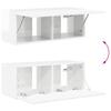 TV Wall Shelf Set 4 pcs High Gloss White Particleboard