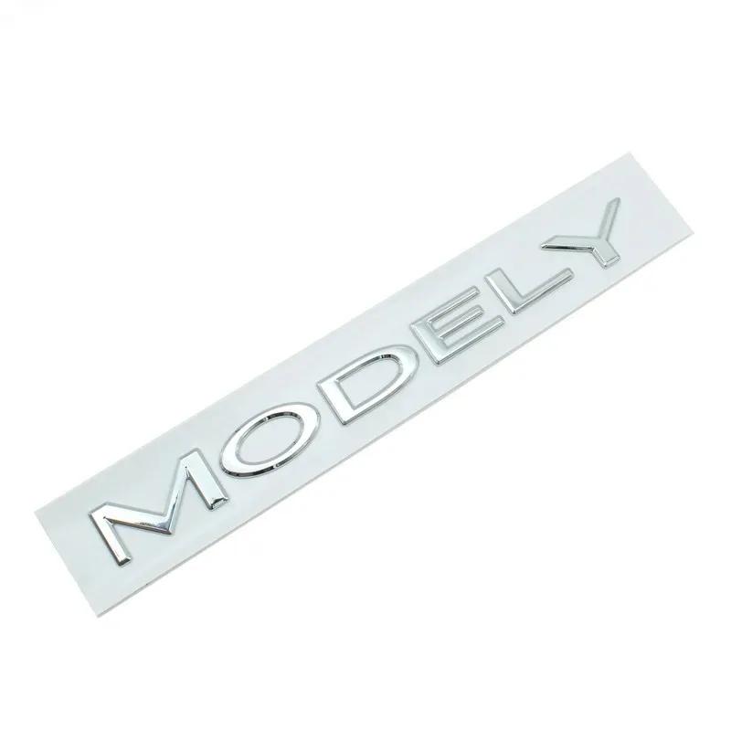 Original 3D ABS Letters Logo For Tesla MODEL 3 Y Car Rear Tailgate Trunk Emblem Badge Decal Stickers Auto Styling Accessories