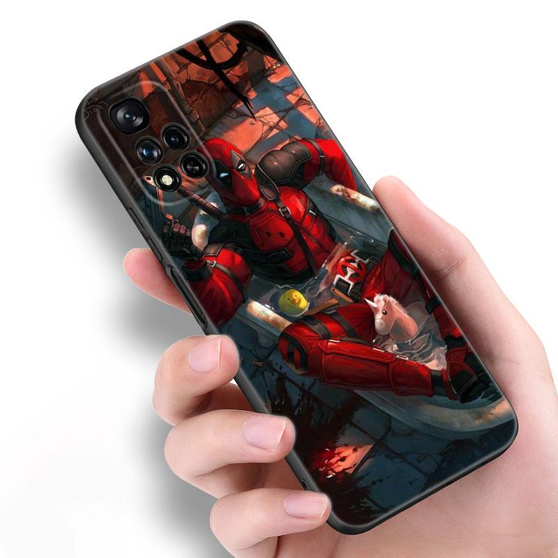 Cool Deadpool Black Silicone Phone Case For Xiaomi POCO X3 X4 NFC F5 M3 M4 M6 X5 X6 Pro F3 F4 GT 5G C55 C65 M5