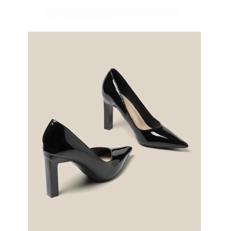 

Туфли на квадратном каблуке, женские туфли из лакированной кожи, сексуальные, для свадебной вечеринки, для официального отдыха, супер большой размер 2025 34