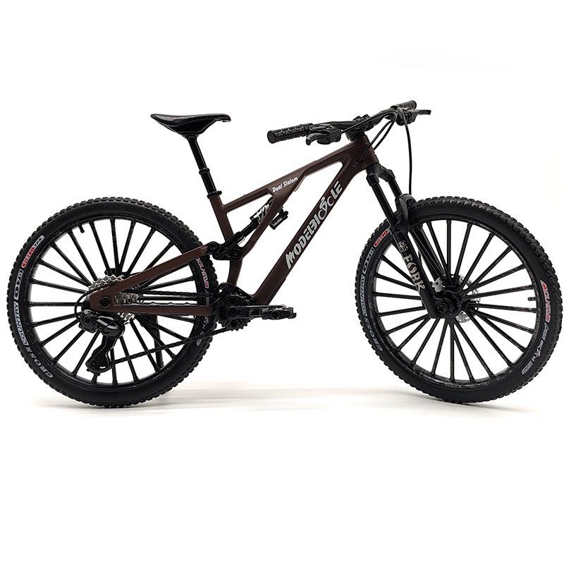 Cross Alloy Bicycle Model - Double Shock Mountain Bike Toy with Variable Speed & Front/Rear Absorbers - Ornament Gift